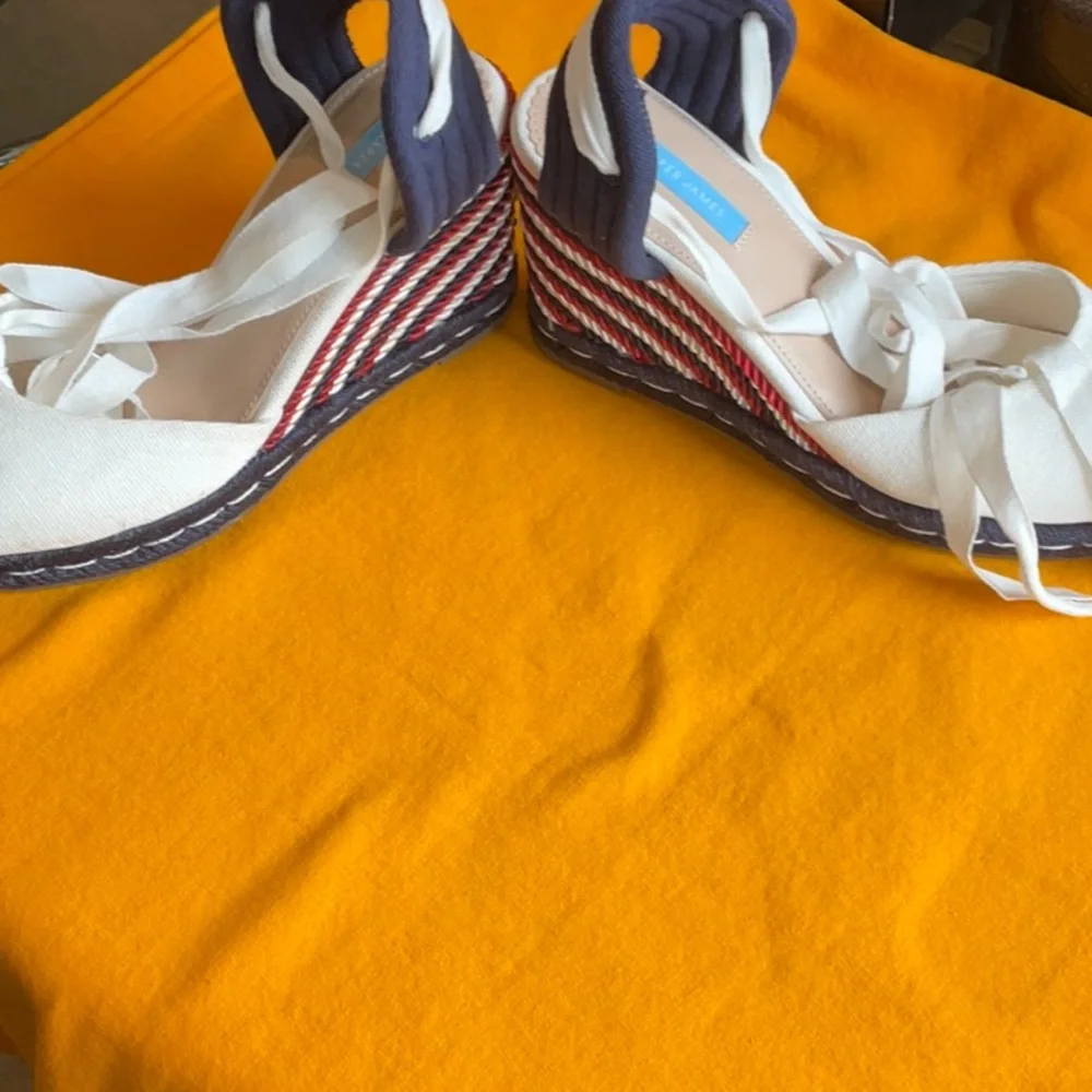 Draper James White/Blue/Red Lace Up Espadrilles Size 10, NWT - Picture 9 of 13
